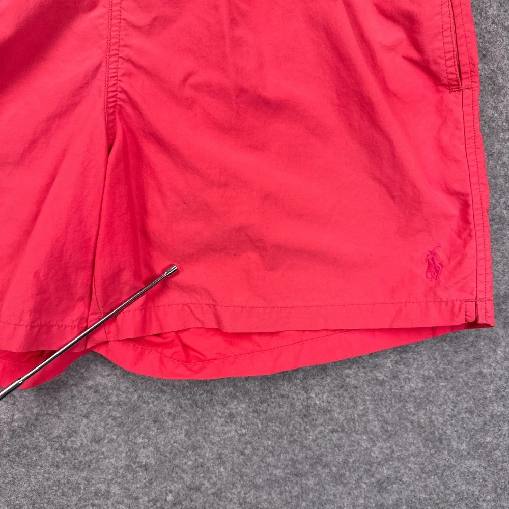 Polo Ralph Lauren Swim Shorts Large Red Nylon Mesh Lined Pony Logo Trunks